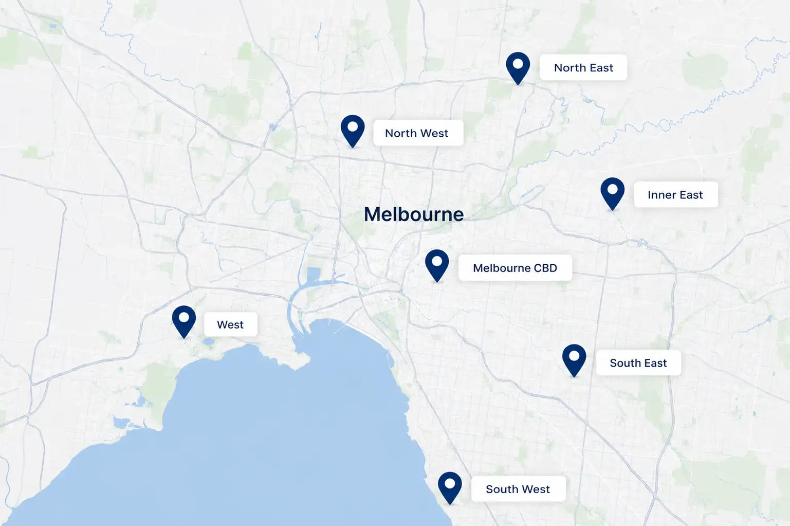 Melbourne service area map