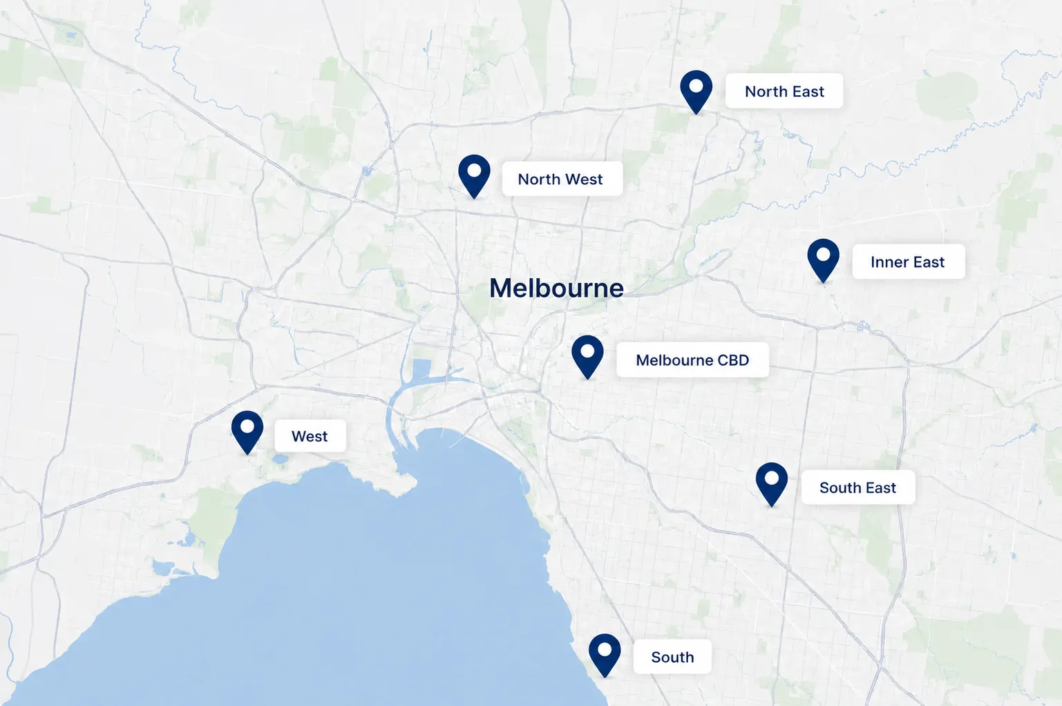Melbourne service area map